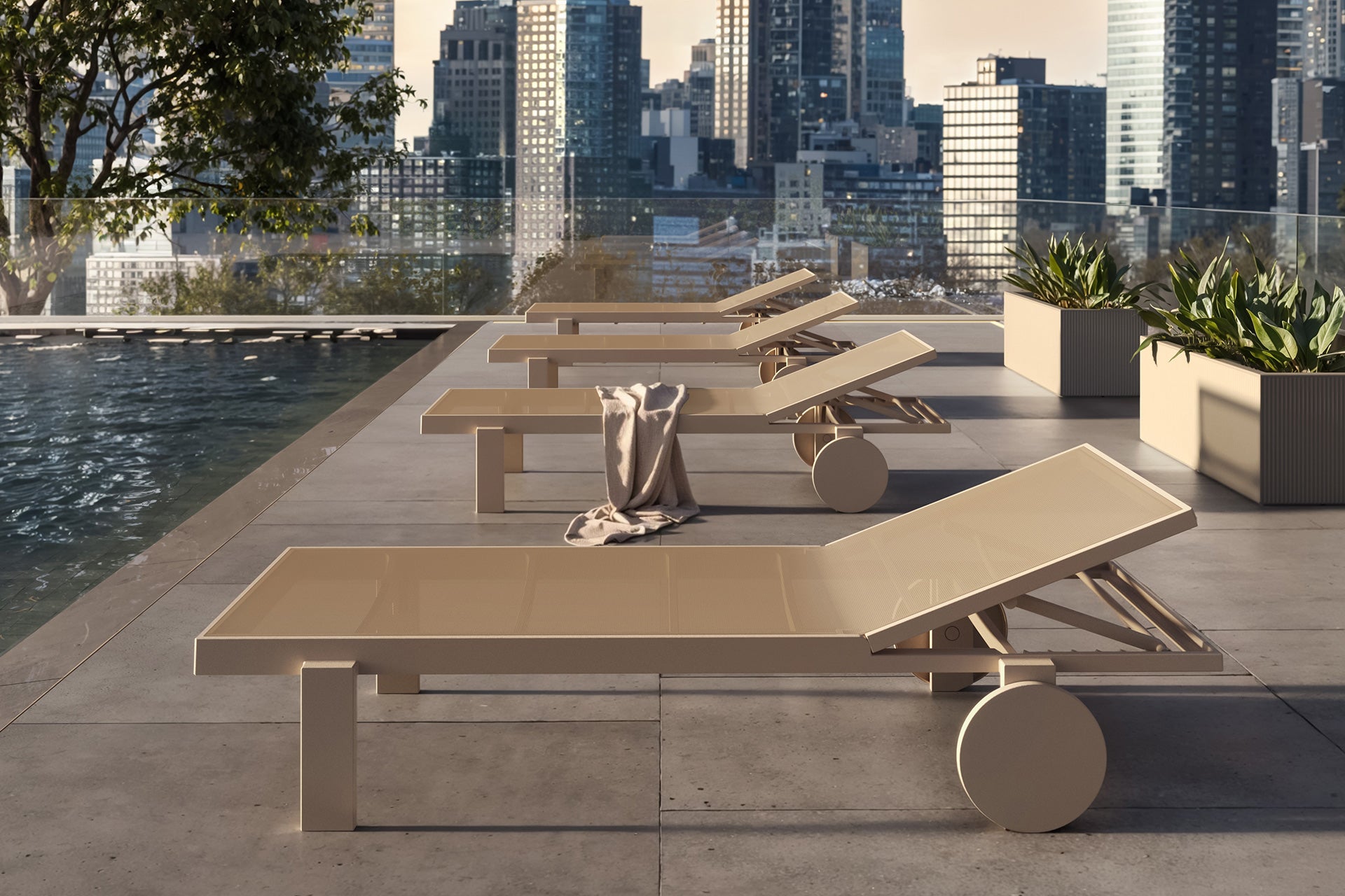 Vondom Gatsby Sonnenliege Beige-Ercu – Luxus unter freiem Himmel
