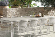 Gescova Bettini Outdoor Esstisch mit Keramikplatte und Forli Rope Sesseln – Designer Dining Set für Terrasse, Garten und Outdoor-Bereich