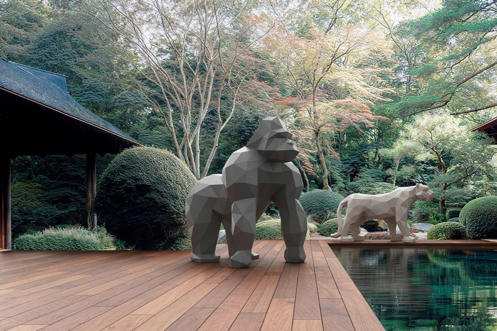 Vandom Origami Saru – Design-Skulptur für stilvolle Outdoor-Ästhetik
