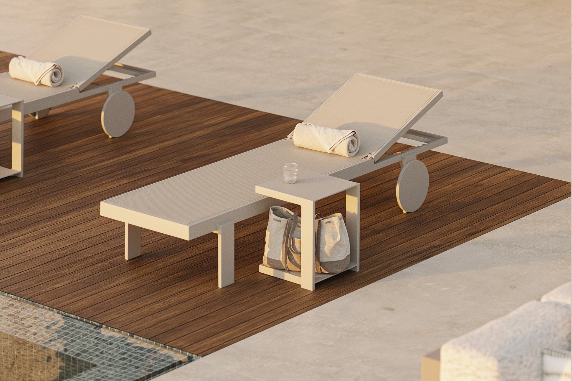 Vondom Gatsby Sonnenliege Beige-Ercu – Luxus unter freiem Himmel